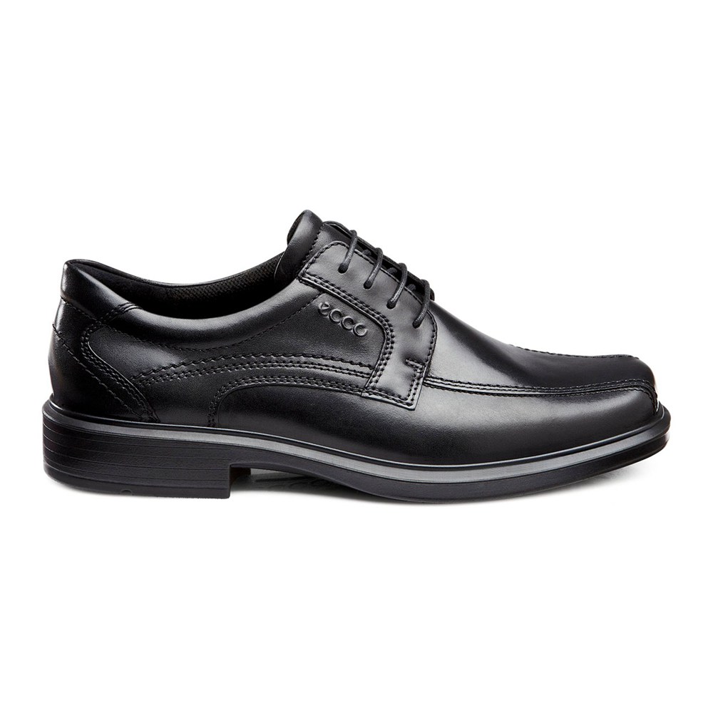 ECCO Mens Dress Shoes Black - Helsinki Bike Toe Lace - IYU-297305